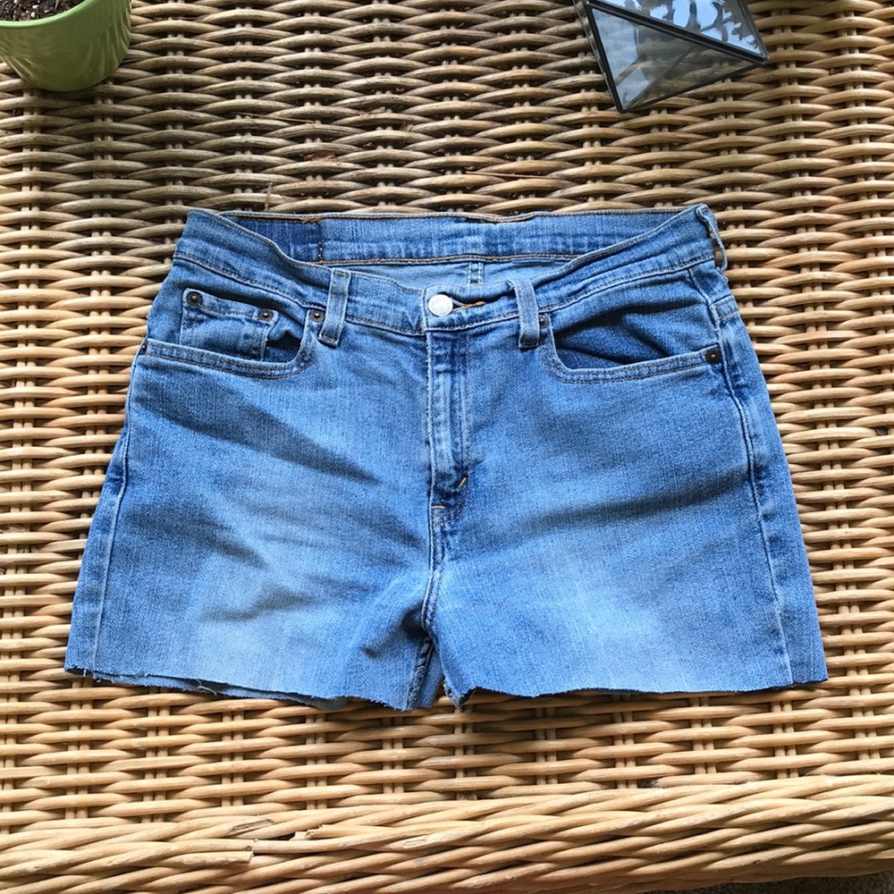 Levi’s high waisted jean shorts